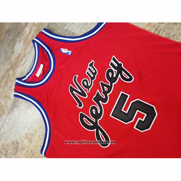 Camiseta Brooklyn Nets Jason Kidd #5 Hardwood Classic Throwback Rojo